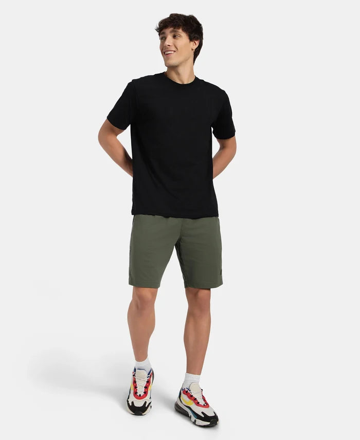 Pack of 2 Super Combed Cotton Rich Regular Fit Shorts with Side Pockets - Black & Thyme