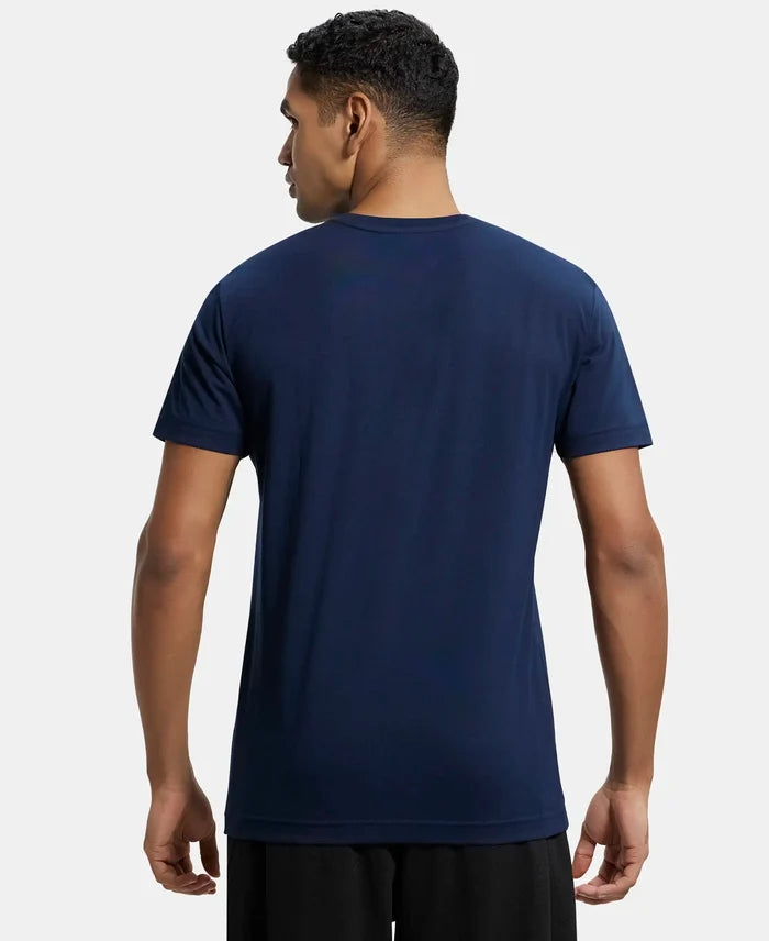 Pack of 2 Super Combed Cotton Rich Solid V Neck Half Sleeve T-Shirt - White & Navy