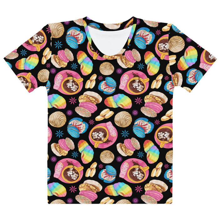 Pan Dulce kawaii t-shirt in yellow with sprinkle galletas and pink conchas