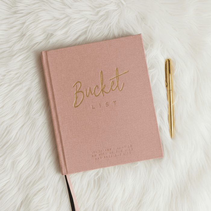 Pink Bucket List Journal Accessories