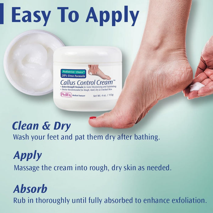 Podiatrists' Choice Callus Control Cream Foot Moisturizer, 4-ounce Jar