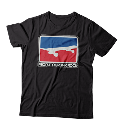 POPR Records - "Skateboard Logo" (Black) (T-Shirt)