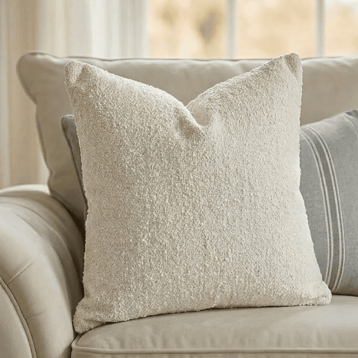 Portofino Cream Boucle Textured Cushion - 56x56cm Textiles