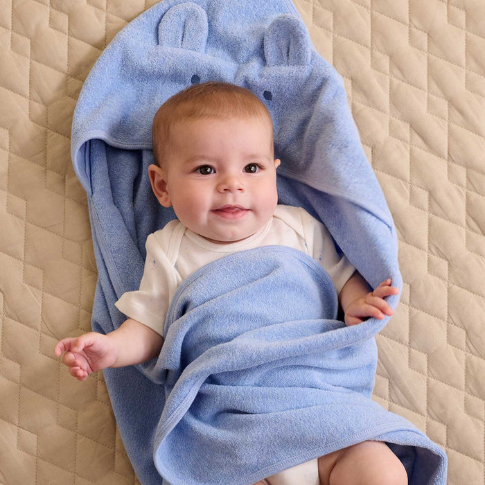 Purebaby Essential Bear Cotton Hooded Towel