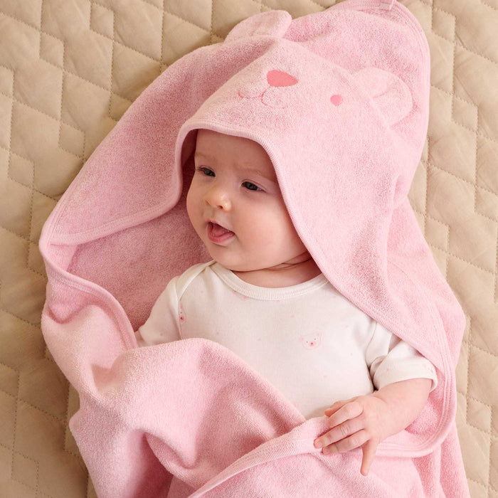 Purebaby Essential Bear Cotton Hooded Towel