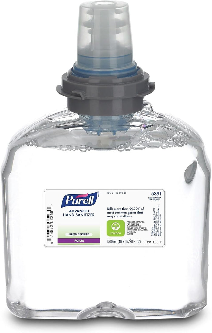 Purell Advanced Hand Sanitizer Foam, TFX Refill, 1200 mL, Case of 2