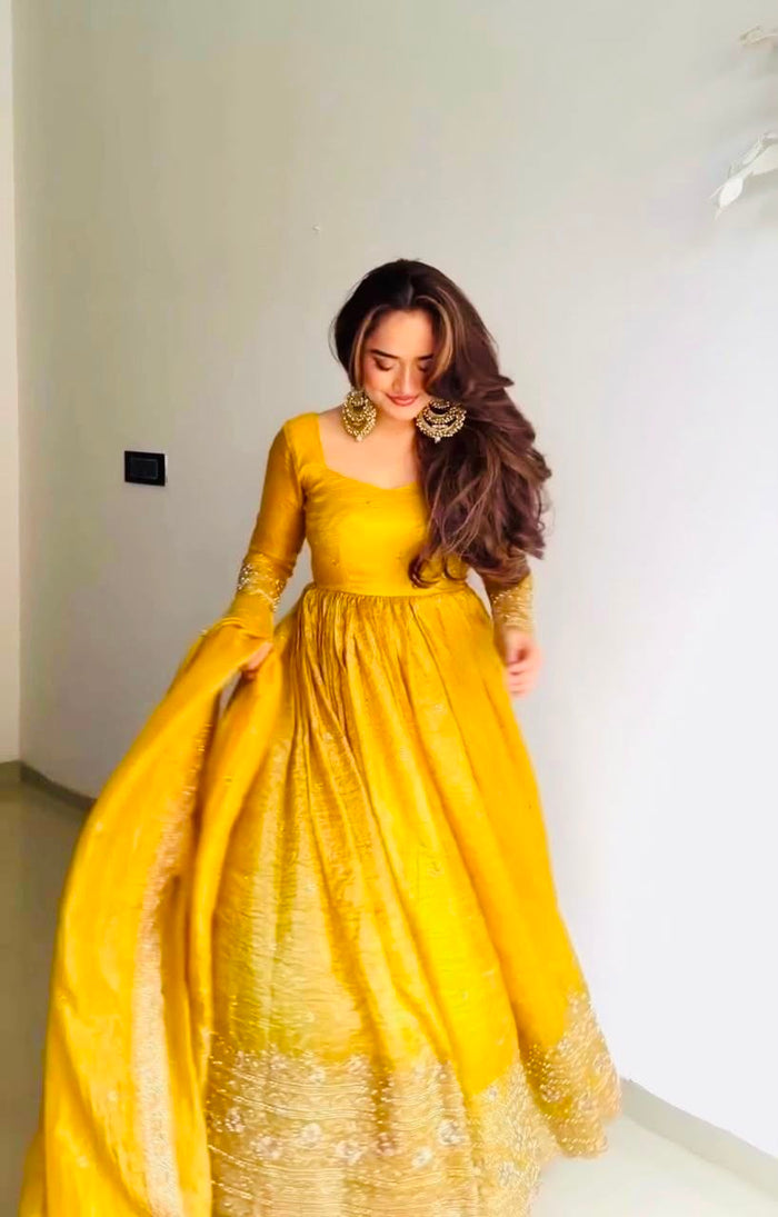 Radiant Elegance in Yellow Gown