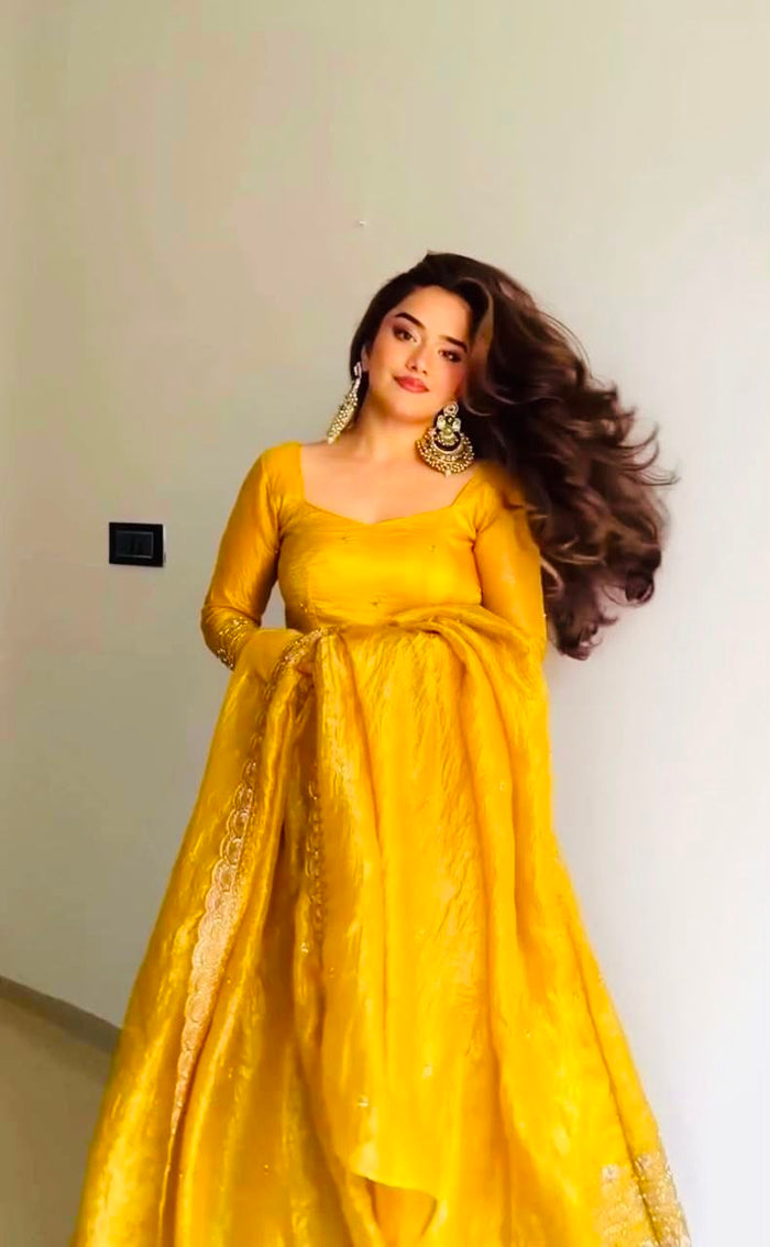 Radiant Elegance in Yellow Gown