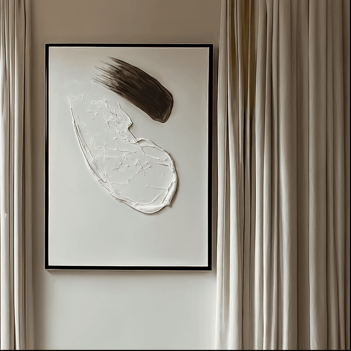 Regent Monochrome 3D Paint Stroke Effect Canvas Wall Art - III Accessories