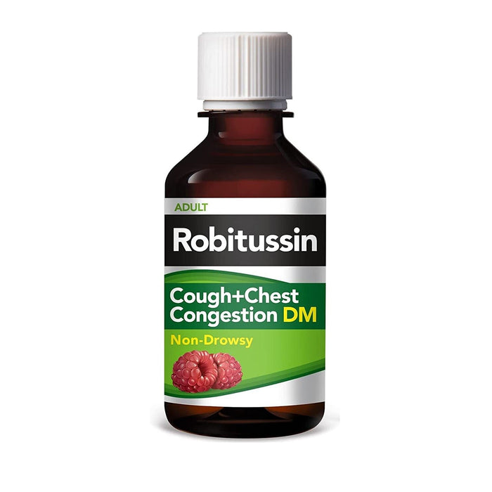 Robitussin Adult Cough + Chest Congestion DM, Maximum Strength, Rasberry Flavor - 00031875712 - LL Medico