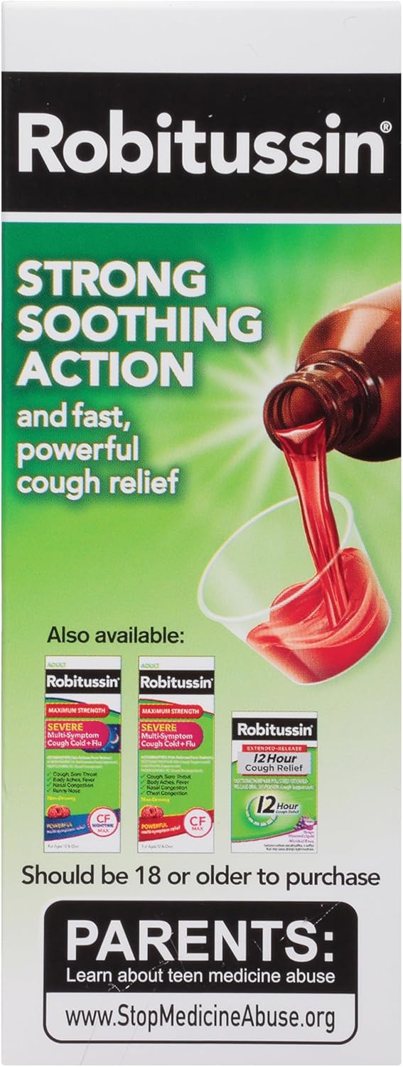 Robitussin Adult Cough + Chest Congestion DM, Maximum Strength, Rasberry Flavor - 00031875712 - LL Medico