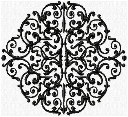 Round Background Flourish - machine Embroidery Design