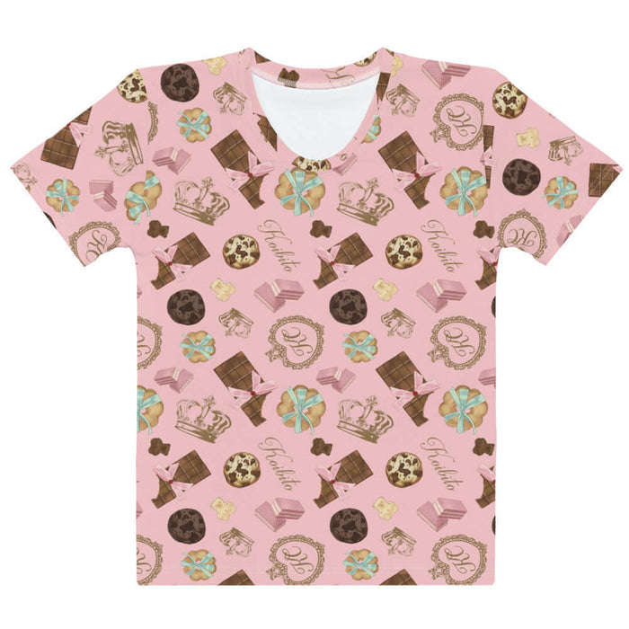 Royal Cookie kawaii tee in vanilla cream with gold crowns and milk-chocolate bars