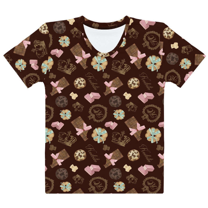 Royal Cookie kawaii tee in vanilla cream with ribbon-tied cookies and cocoa truffles