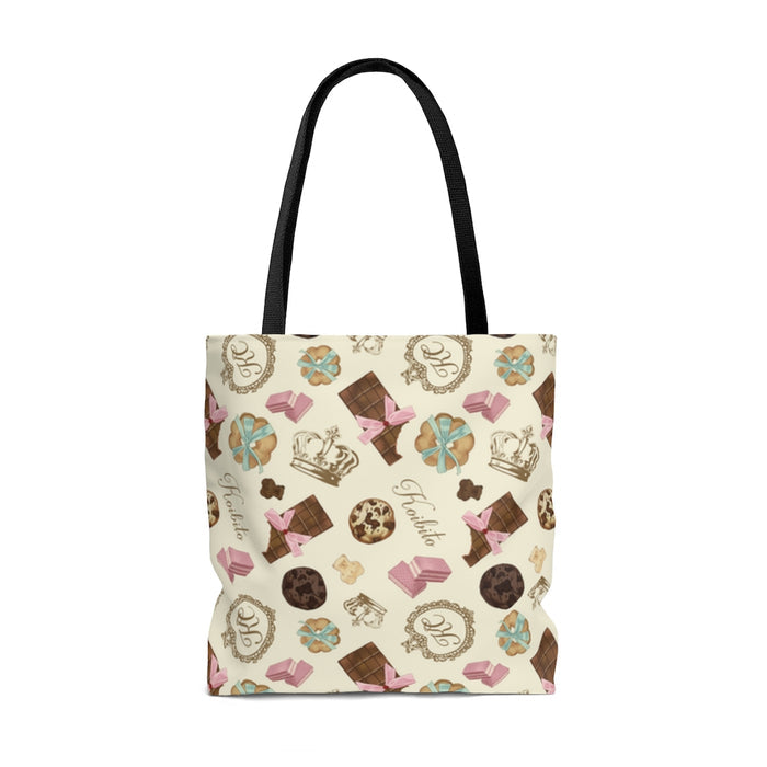 Stylish Royal Cookie Tote Bag (Vanilla) features a fun chocolate and cookie design, perfect for everyday use.