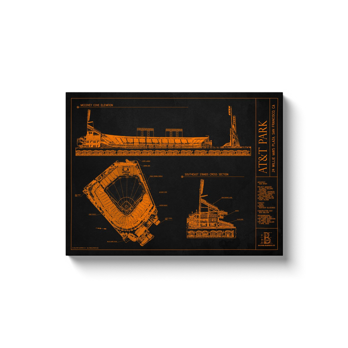 San Francisco Giants - AT&T Park - Team Colors - 18x24" Canvas