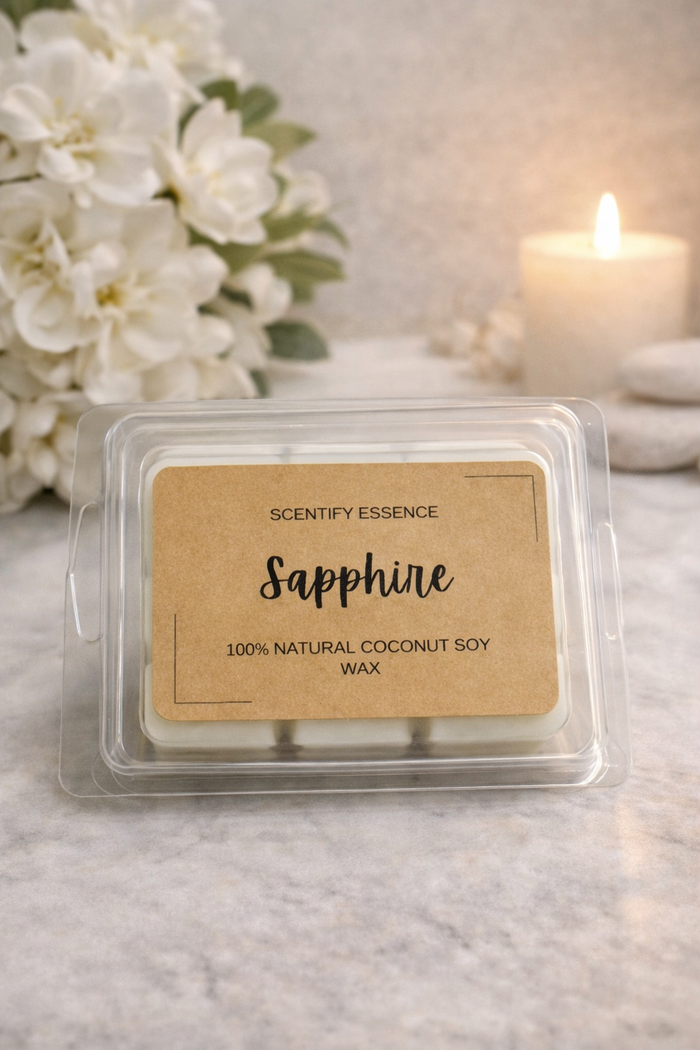 Sapphire – Hand-Poured Coconut Soy Luxury  Wax Melts 6 cubes