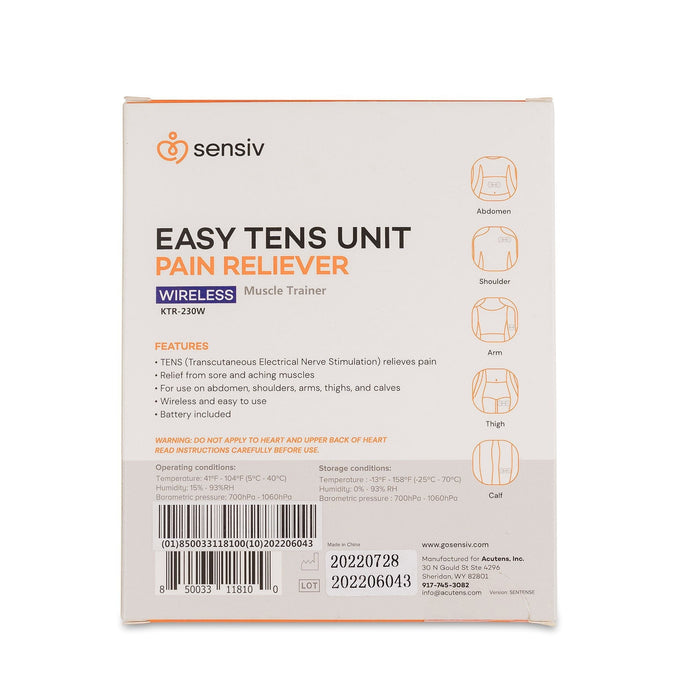 Sensiv Easy Relief TENS Unit, Wireless Portable - SENTENSE-Single - LL Medico