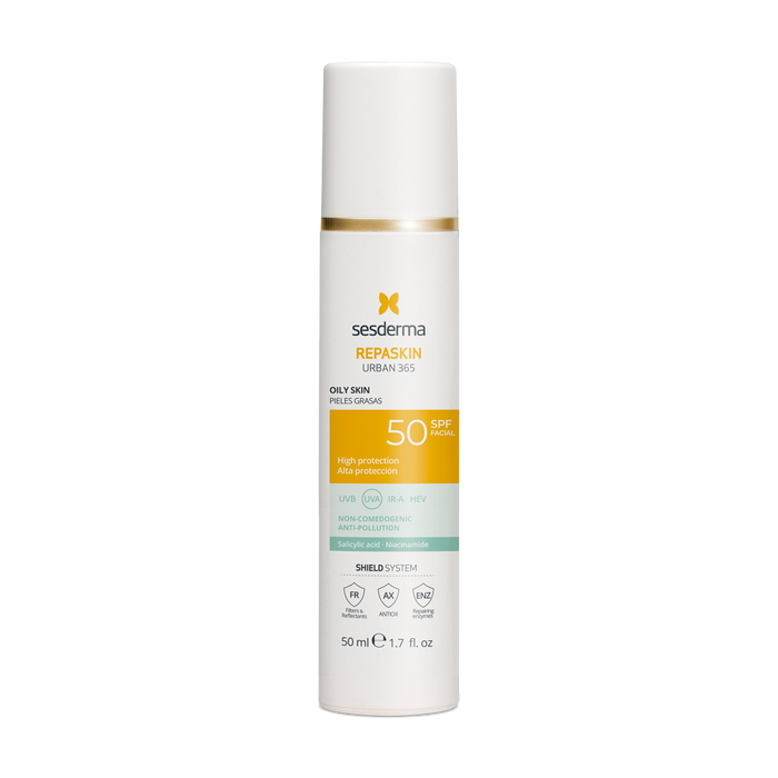 SESDERMA REPASKIN URBAN 365 APSAUGINĖ PRIEMONĖ SU SPF50 RIEBIAI ODAI, 50 ML