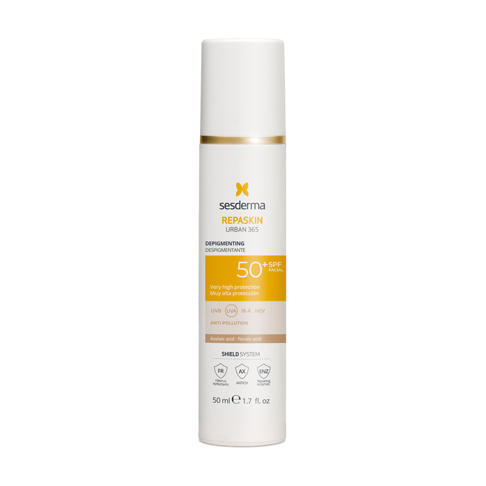 SESDERMA REPASKIN URBAN 365 APSAUGINIS VEIDO KREMAS SPF50+ PIGMENTUOTAI ODAI, 50 ML