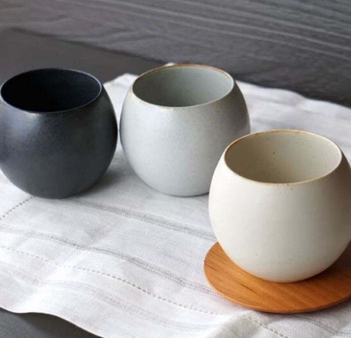 SHIKIKA - Korokoro Round Yunomi Cup - Charcoal Black (LAST UNIT)