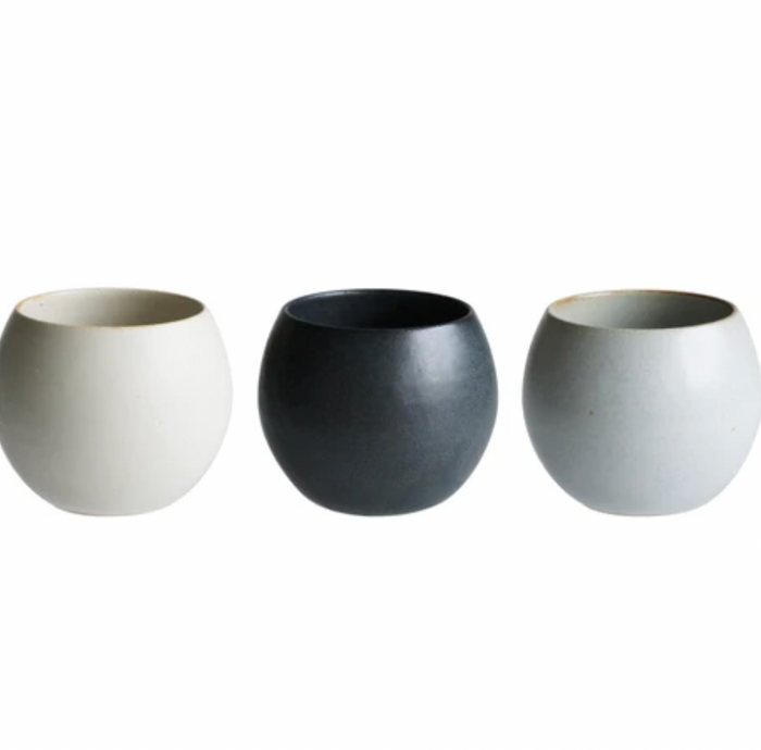 SHIKIKA - Korokoro Round Yunomi Cup - Charcoal Black (LAST UNIT)