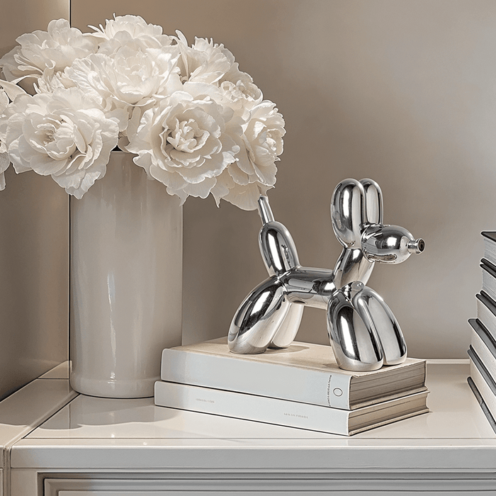 Silver Decorative Balloon Dog Ornament Accessories