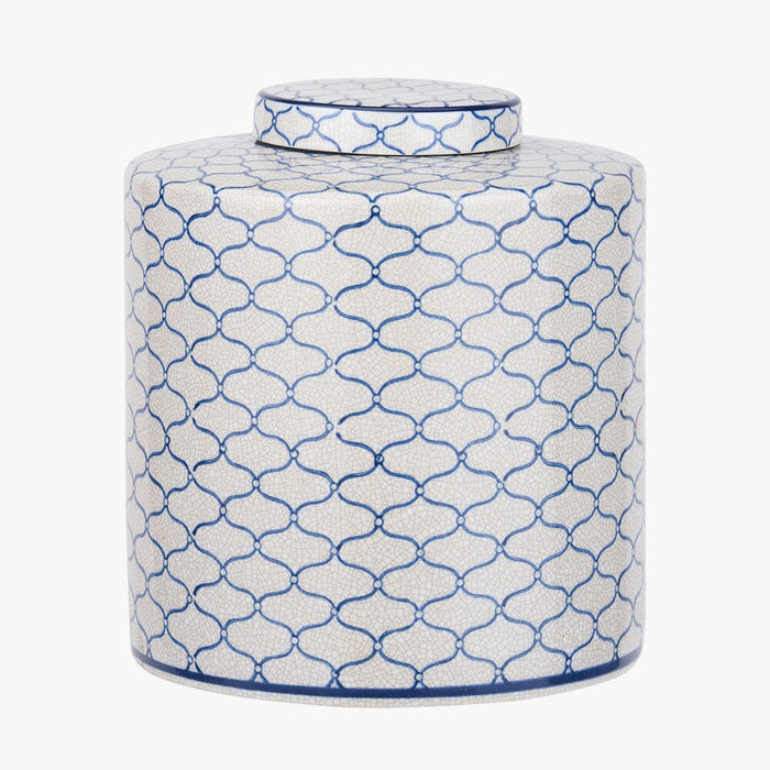 Soren Grey & Blue Ceramic Patterned Ginger Jar Accessories