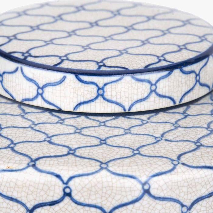 Soren Grey & Blue Ceramic Patterned Ginger Jar Accessories