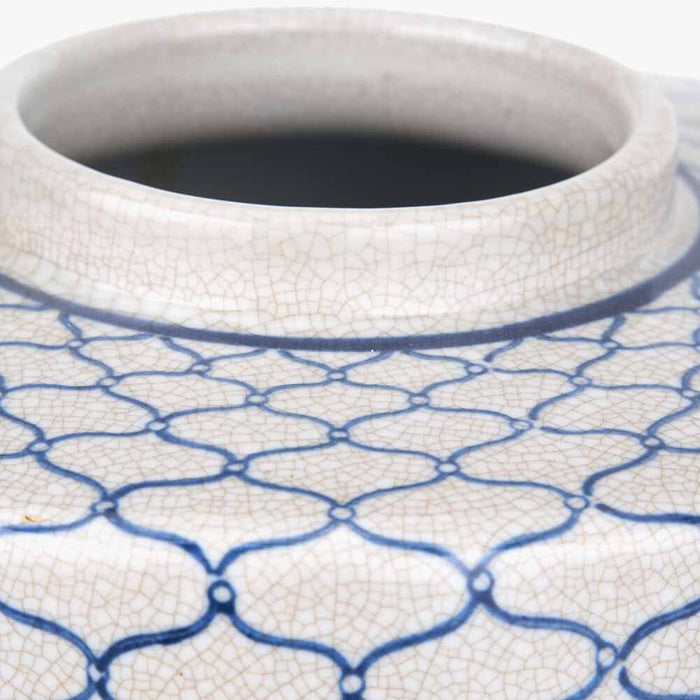 Soren Grey & Blue Ceramic Patterned Ginger Jar Accessories