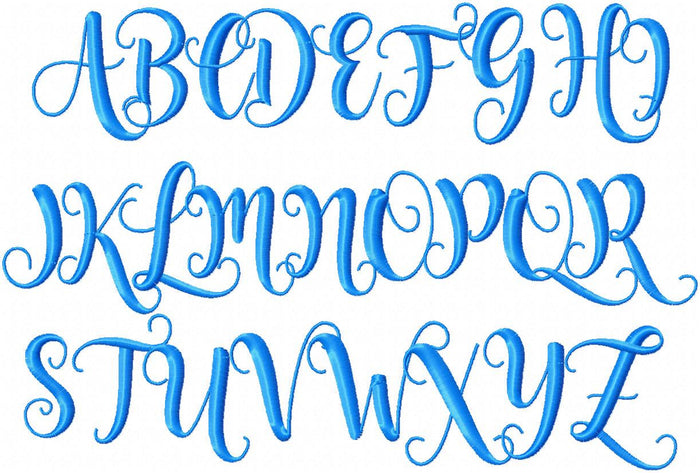 Starlette Script Font - Comes in 2 Sizes - upper and lower case - Machine Embroidery Font