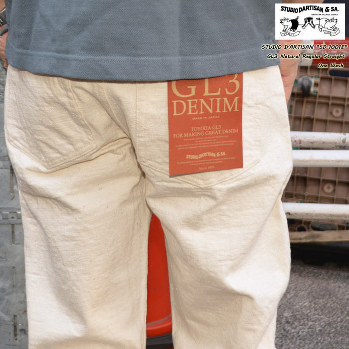 STUDIO D'ARTISAN "SD-1001E" 15oz GL3 Ecru Regular Straigh