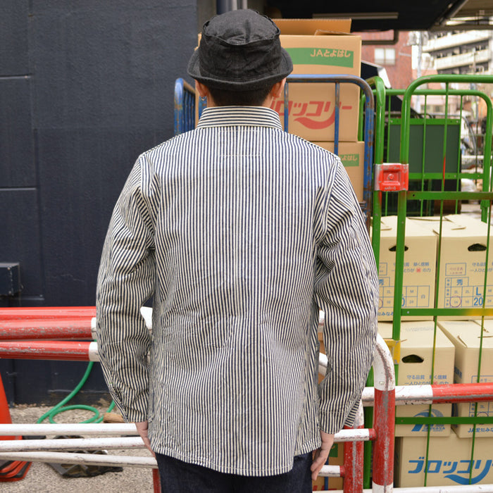 SUGAR CANE "SC15656" 11oz. HICKORY STRIPE WORK COAT