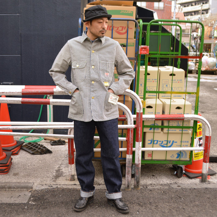 SUGAR CANE "SC15656" 11oz. HICKORY STRIPE WORK COAT
