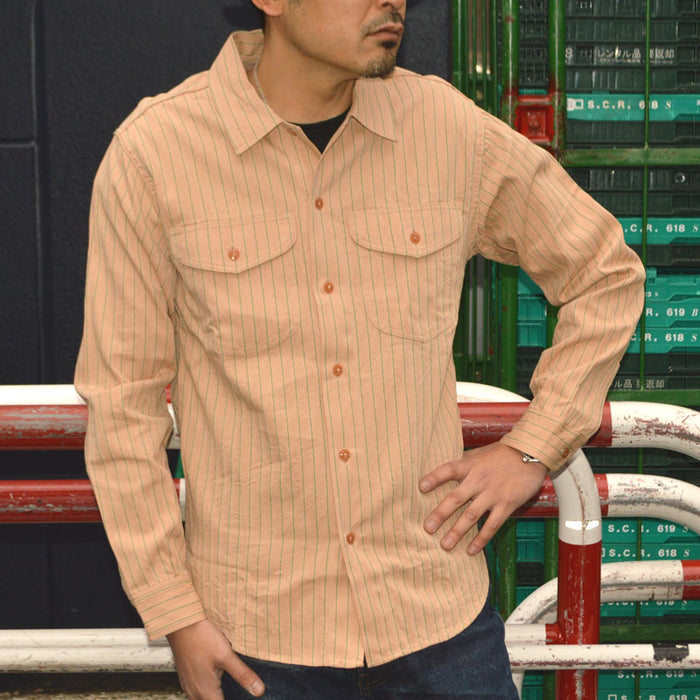 SUGAR CANE "SC28652" COKE STRIPE WORK SHIRT