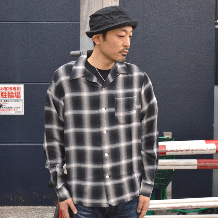 SUGAR CANE "SC29120" Rayon Omble Check L/S Open Shirt
