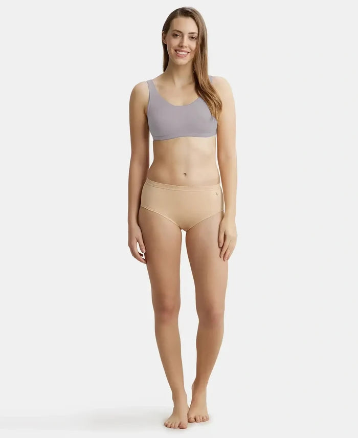 Super Combed Cotton Elastane Stretch Slip On Lounge Bra With StayFresh Treatment - Mocha