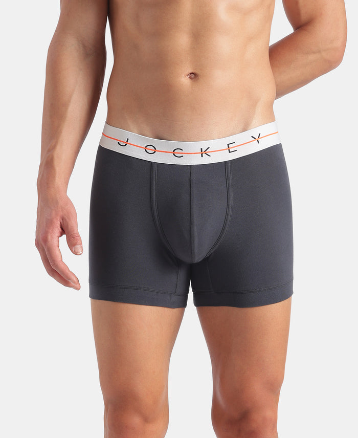 Super Combed Cotton Elastane Stretch Solid Trunk with Ultrasoft Waistband - Graphite & Jadeite (Pack of 2)