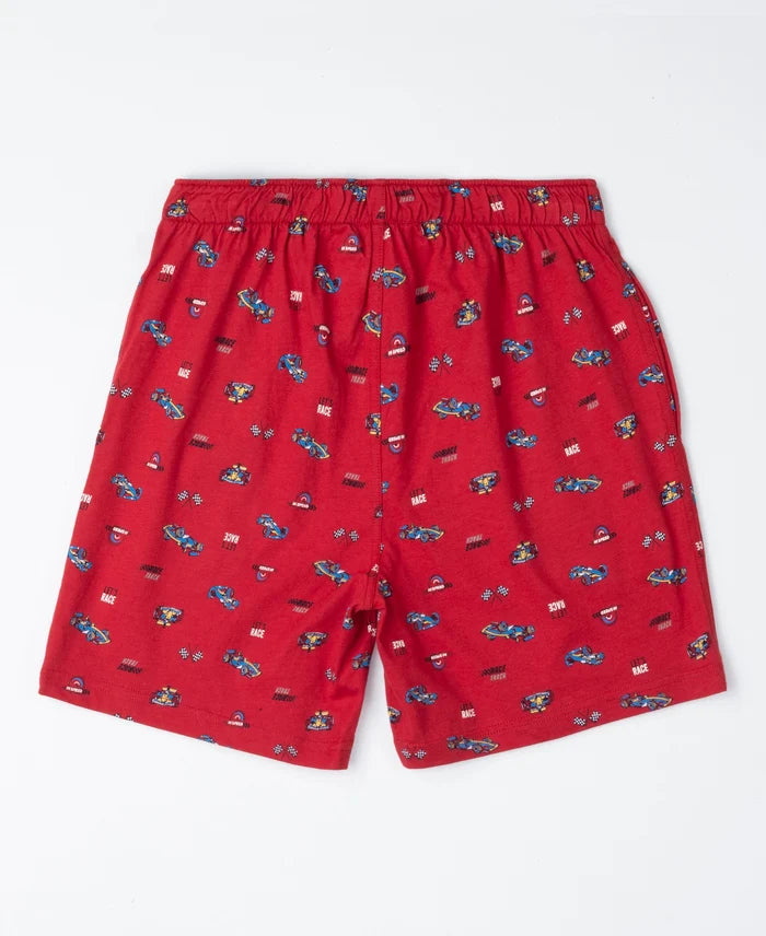 Super Combed Cotton Printed Boxer Shorts with Side Pockets - Chili Pepper & Monument (Pack of 2)