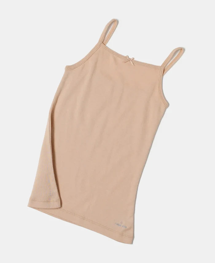 Super Combed Cotton Rib Fabric Camisole with Regular Straps - Skin (Pack of 2)