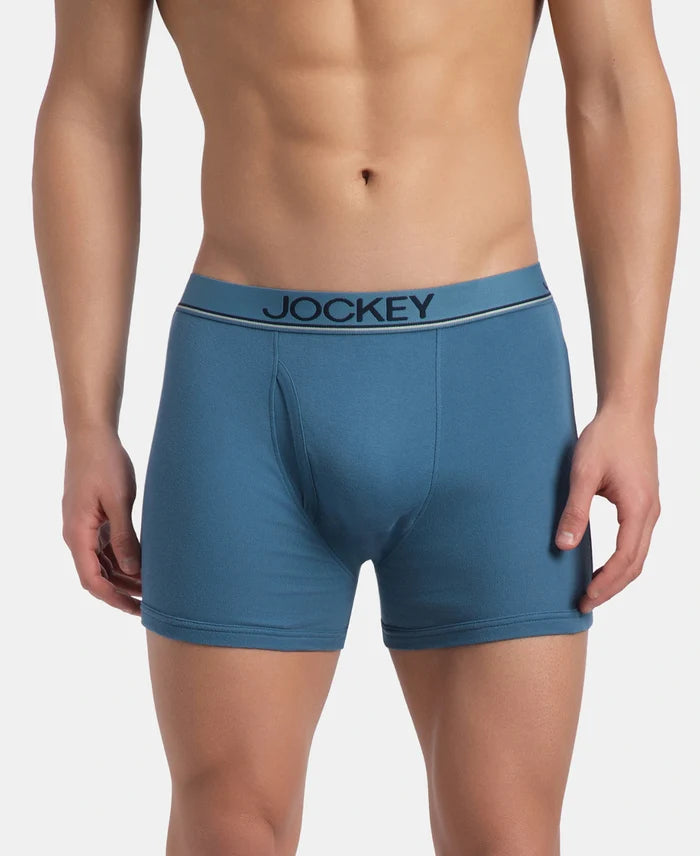 Super Combed Cotton Rib Solid Boxer Brief with Ultrasoft and Durable Waistband - Stellar (Pack of 2)