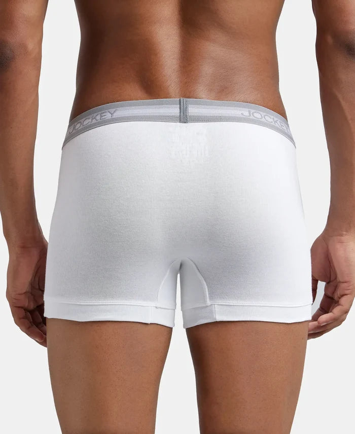 Super Combed Cotton Rib Solid Trunk with StayFresh Treatment - White-4