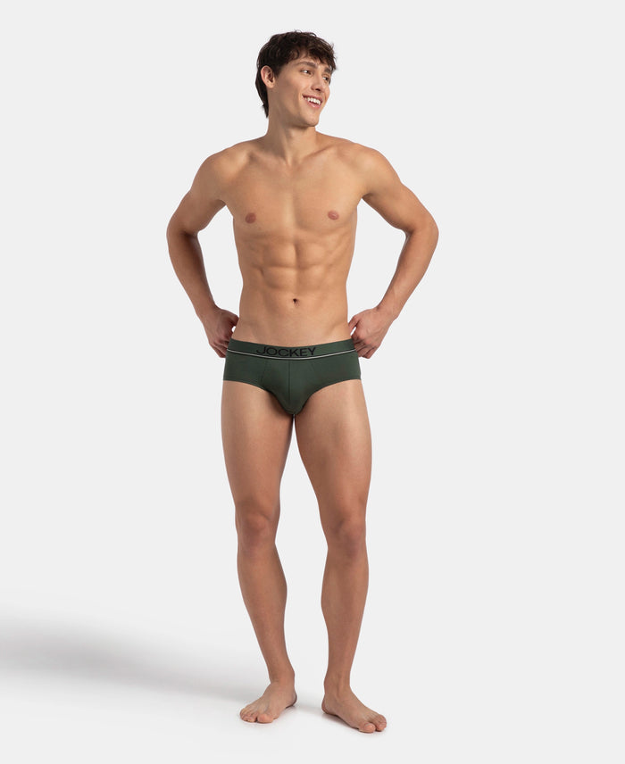 Super Combed Cotton Solid Brief with Ultrasoft Waistband - Deep Forest (Pack of 2)