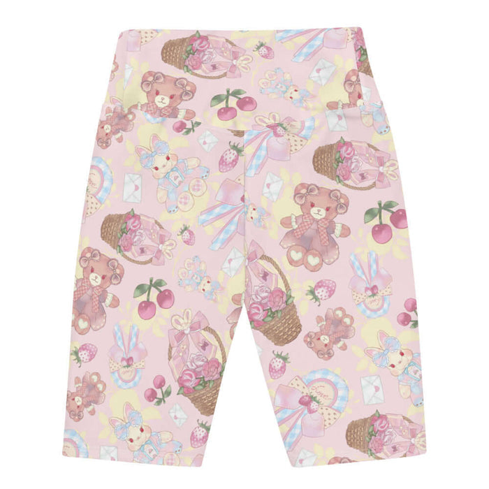 Sweet Teddy kawaii biker shorts in pastel with love letters and pastel hearts