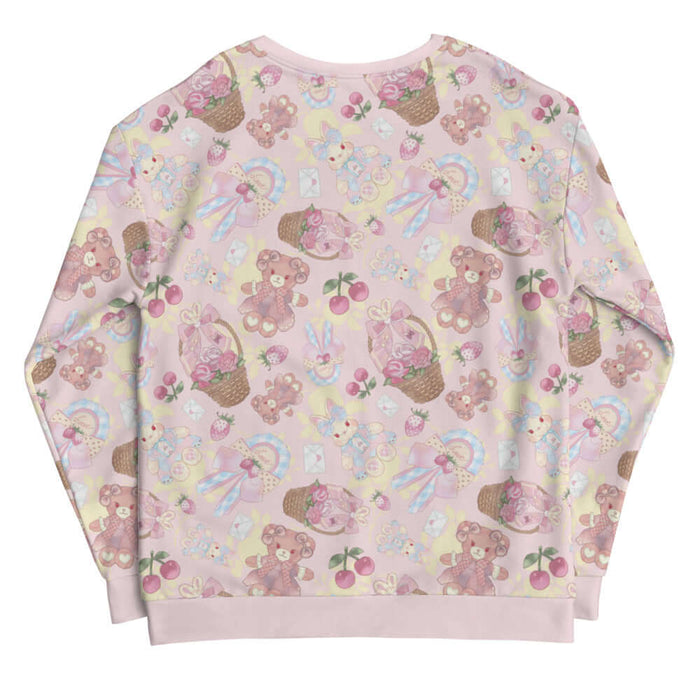Sweet Teddy kawaii sweatshirt in pastel with love letters and pastel hearts