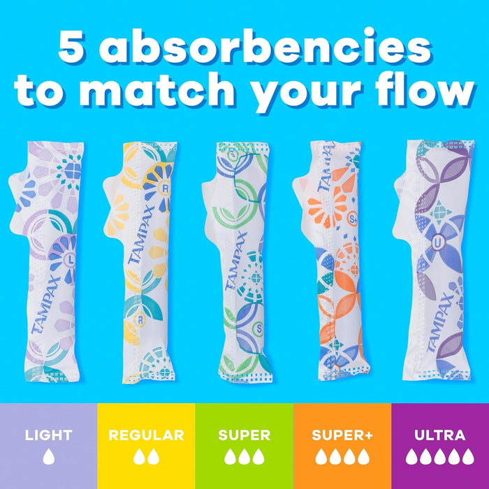 Tampax Pearl Tampons Super Absorbency, Unscented, 50 Count