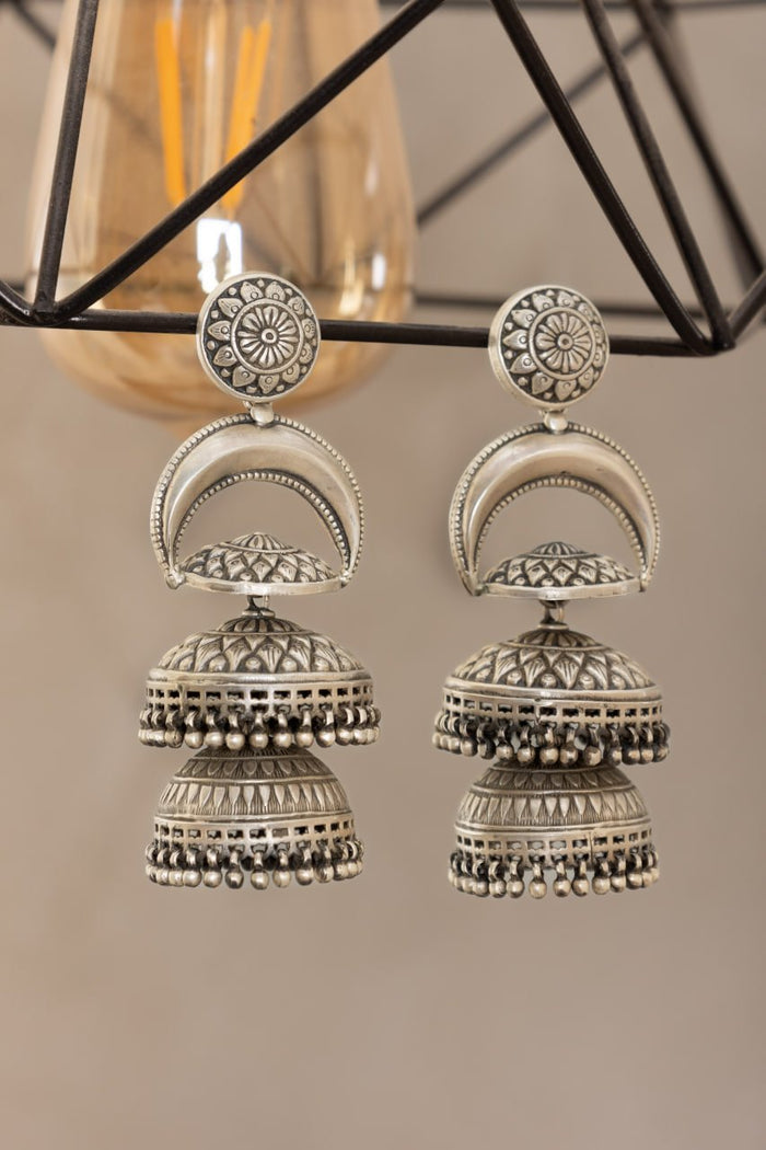 Tattva Embossed Motif Grand Statement Jhumka
