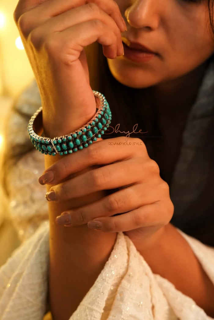 Tattva Turquoise Jadau Timeless Kada