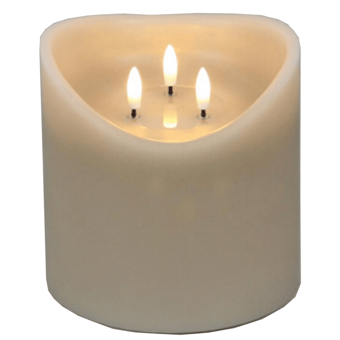 Taupe Realistic 3 Wick LED Candle- 15cm Accessories