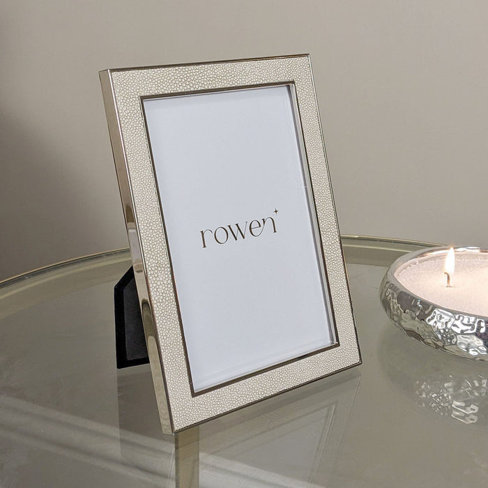 Thalia Faux Cream Shagreen Photo Frame - 4x6" Accessories
